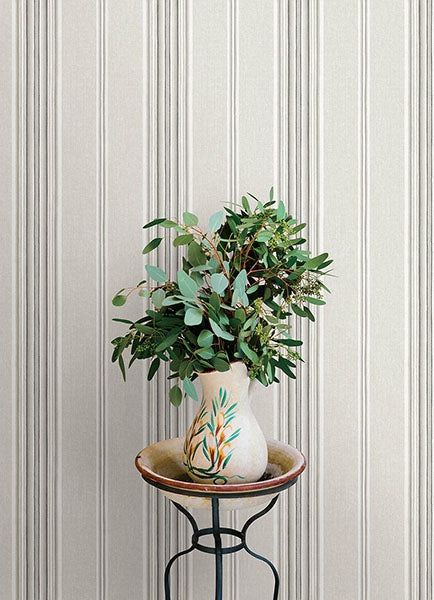 Calvados Grey by Chesapeake Linen Stripe Wallpaper – Brewster 4169-83124