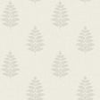 Chesapeake Frond Cream Leaf Wallpaper with grey fern outlines on cream linen-look background.