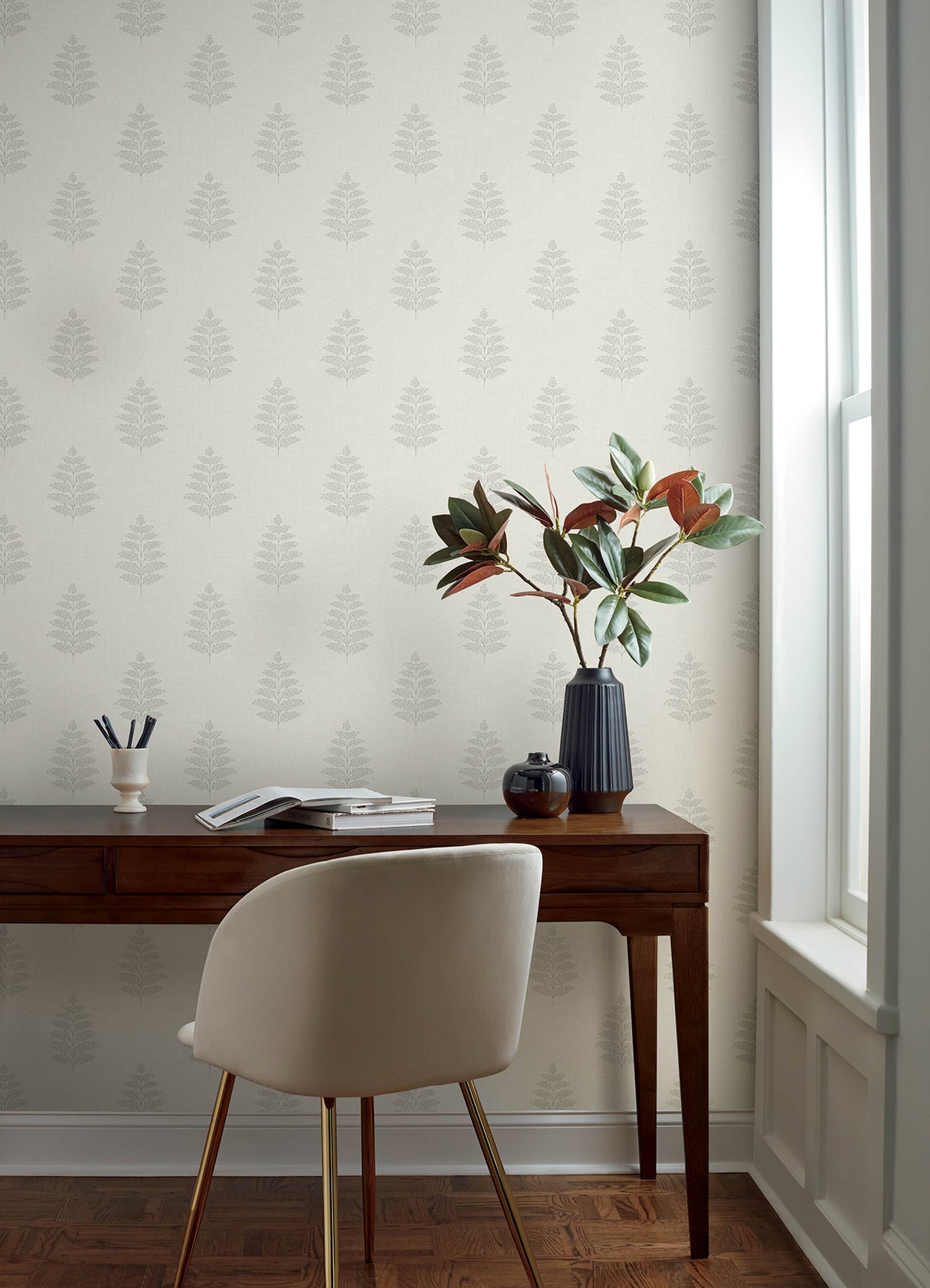 Frond Cream by Chesapeake Leaf Wallpaper – Brewster Home Fashions 4169-83125
