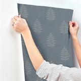 Frond Denim by Chesapeake Leaf Wallpaper – Brewster Home Fashions 4169-83127
