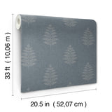 Frond Denim by Chesapeake Leaf Wallpaper – Brewster Home Fashions 4169-83127