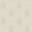 Chesapeake Frond Beige Leaf Wallpaper sample showing fern motif on linen-look ground