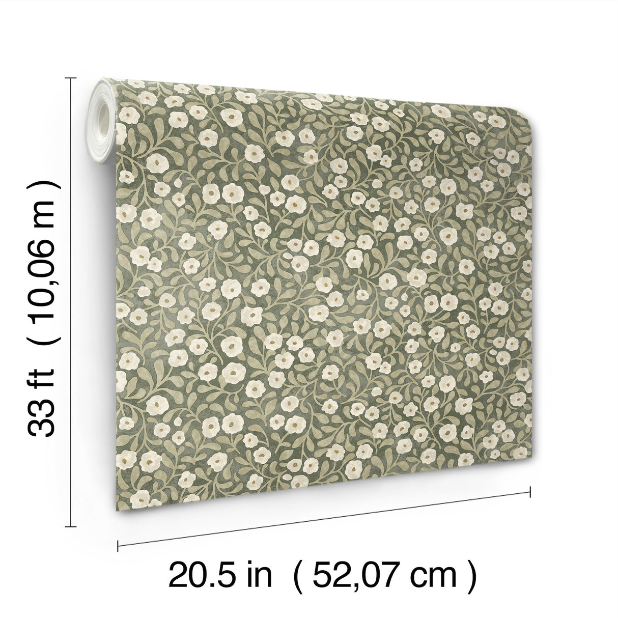Poppy Trail Green by Chesapeake Floral Wallpaper – Brewster 4169-83132