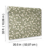Poppy Trail Green by Chesapeake Floral Wallpaper – Brewster 4169-83132