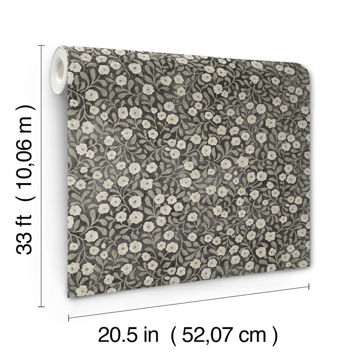 Poppy Trail Black by Chesapeake Botanical Floral Wallpaper – Brewster Home Fashions 4169-83133