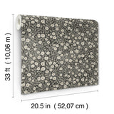 Poppy Trail Black by Chesapeake Botanical Floral Wallpaper – Brewster Home Fashions 4169-83133