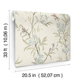 Tea Olive Beige by Chesapeake Finch Frolic Wallpaper – Brewster Home Fashions 4169-83137