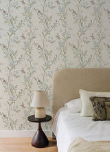 Tea Olive Beige by Chesapeake Finch Frolic Wallpaper – Brewster Home Fashions 4169-83137
