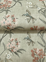 Tea Olive Green by Chesapeake Finch Frolic Birds Wallpaper – Brewster 4169-83138