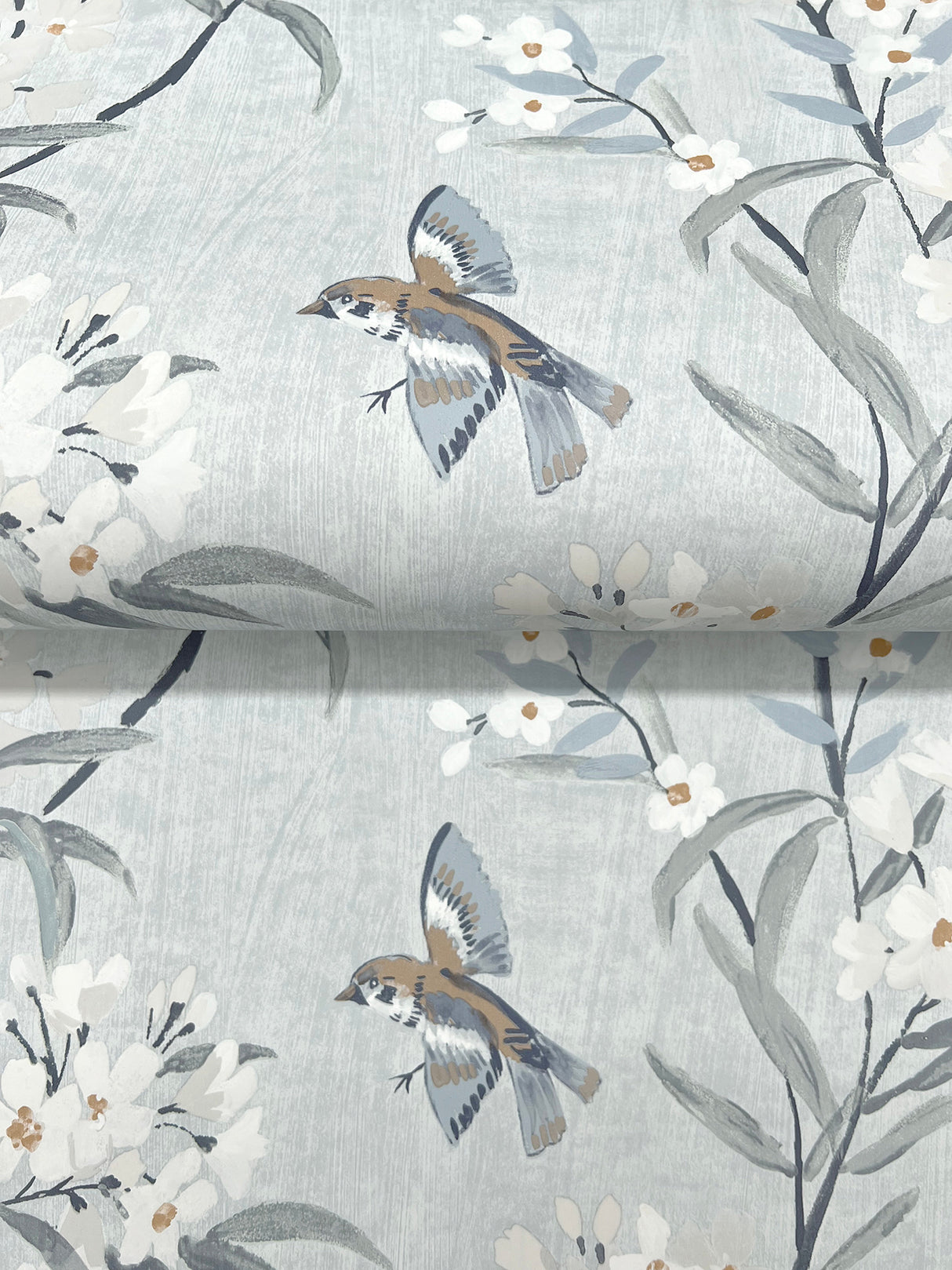 Tea Olive Light Blue by Chesapeake Finch Frolic Wallpaper – Brewster Home Fashions 4169-83140