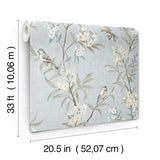 Tea Olive Light Blue by Chesapeake Finch Frolic Wallpaper – Brewster Home Fashions 4169-83140