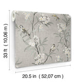 Tea Olive Gray by Chesapeake Finch Frolic Wallpaper – Brewster Home Fashions 4169-83141