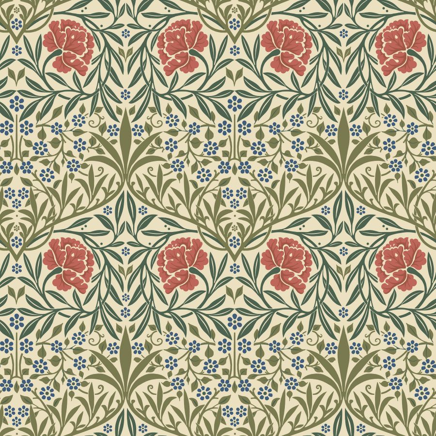 Oxford Union Green Floral Vines Wallpaper by A-Street Prints