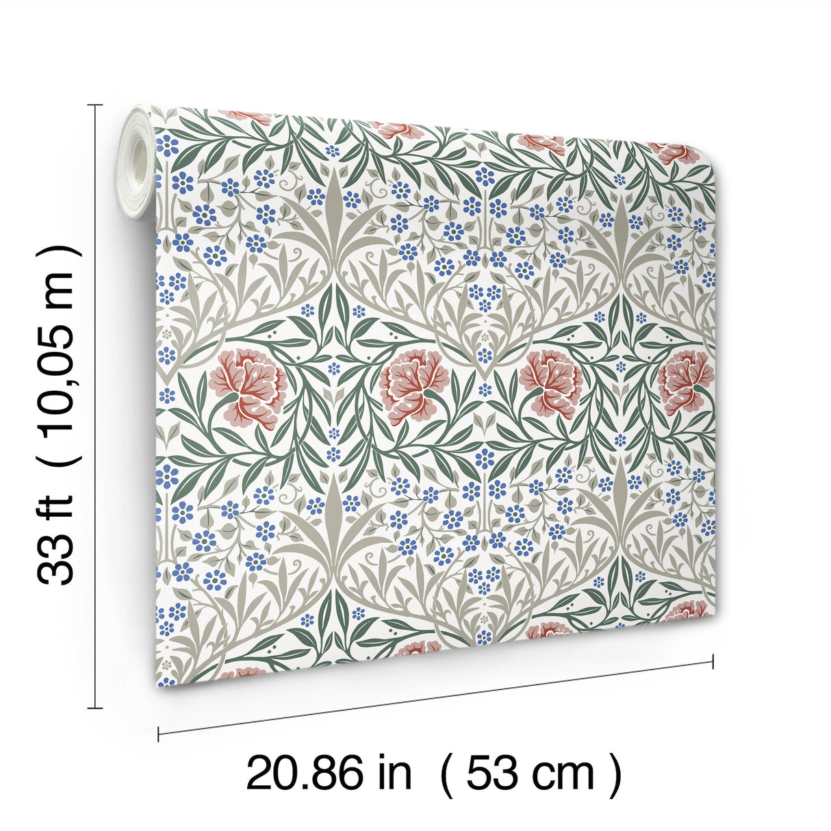 Oxford Union Pink by A-Street Prints Floral Vines Wallpaper – Brewster 4171-82044
