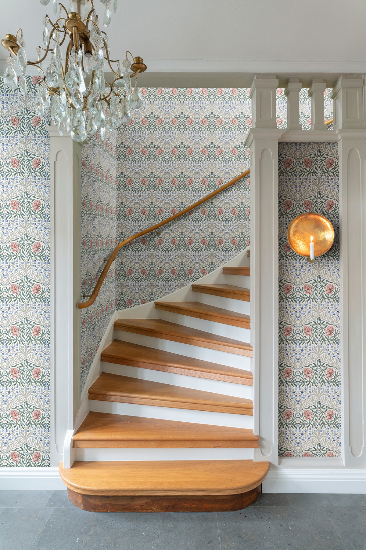 Oxford Union Pink by A-Street Prints Floral Vines Wallpaper – Brewster 4171-82044