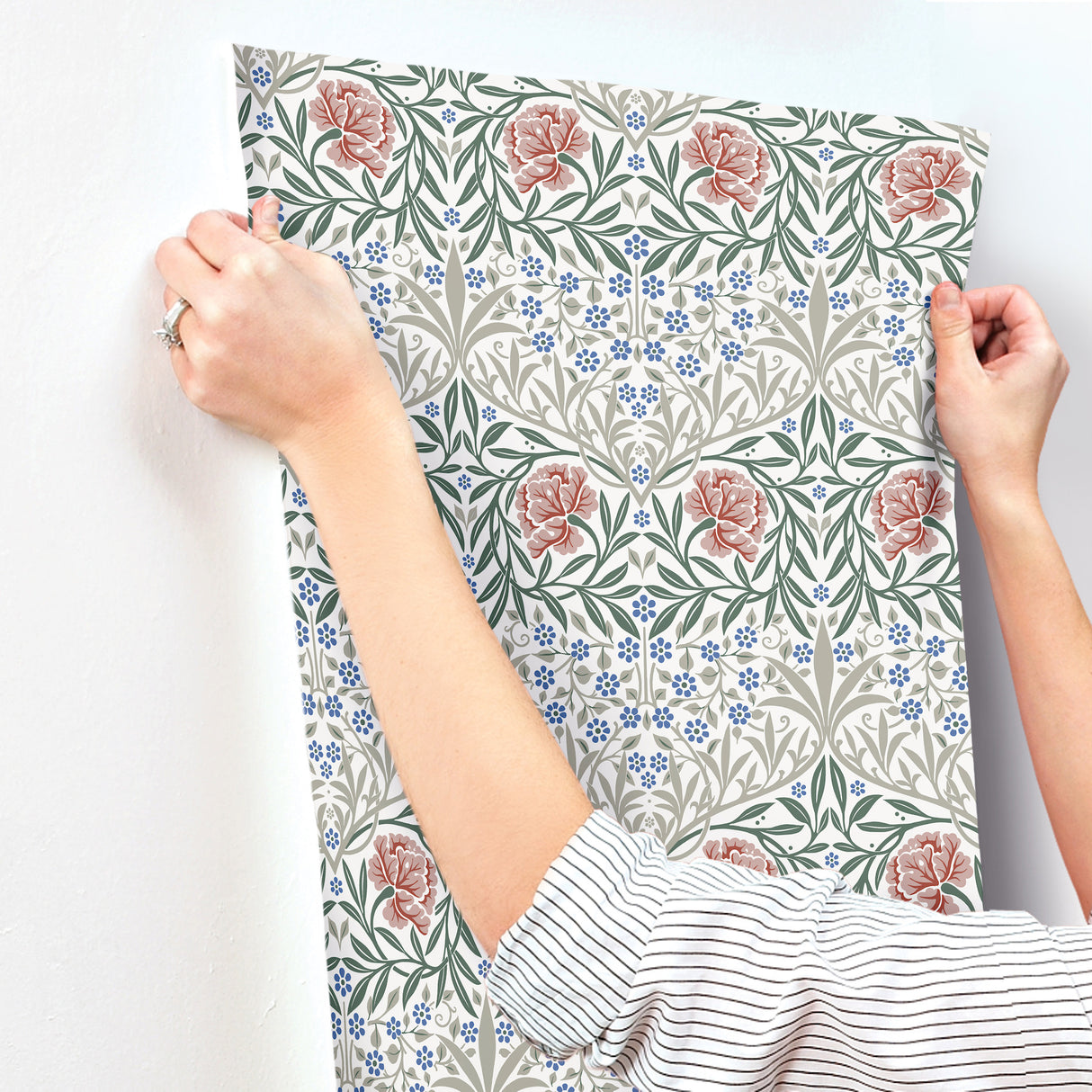 Oxford Union Pink by A-Street Prints Floral Vines Wallpaper – Brewster 4171-82044