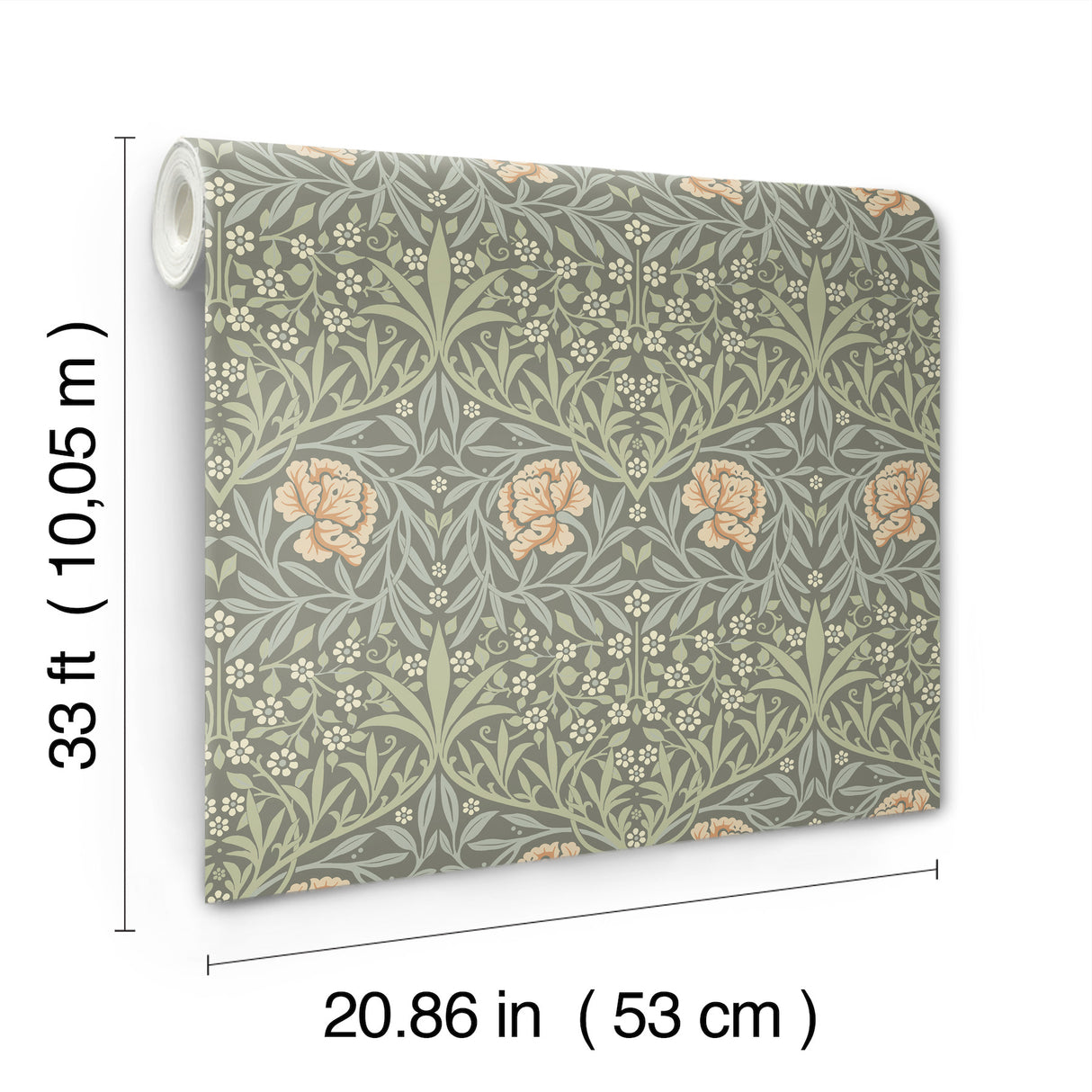 Oxford Union Grey by A-Street Prints Floral Vines Wallpaper – Brewster Home Fashions 4171-82046