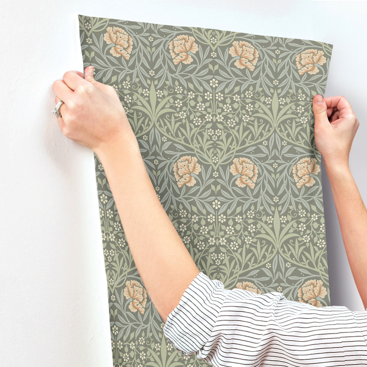 Oxford Union Grey by A-Street Prints Floral Vines Wallpaper – Brewster Home Fashions 4171-82046