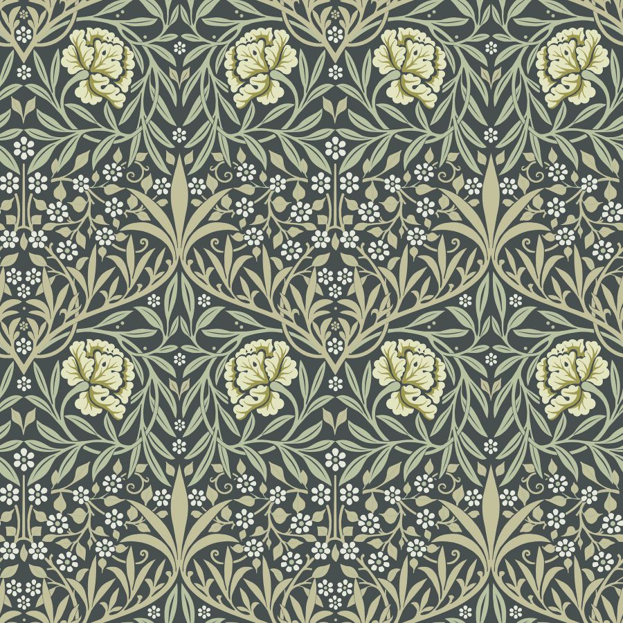 Oxford Union Sea Green Floral Vines Wallpaper by A-Street Prints room scene