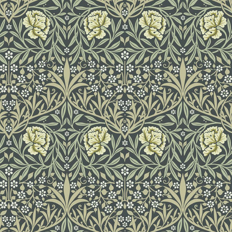 Oxford Union Sea Green Floral Vines Wallpaper by A-Street Prints room scene