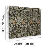 Oxford Union Black by A-Street Prints Floral Vines Wallpaper – Brewster 4171-82048