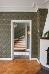 Oxford Union Black by A-Street Prints Floral Vines Wallpaper – Brewster 4171-82048