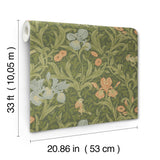 Iris Green by A-Street Prints Wild Gardens Wallpaper – Brewster 4171-82050