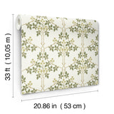 Blackberry Chartreuse by A-Street Prints Vine Trellis Wallpaper – Brewster 4171-82053