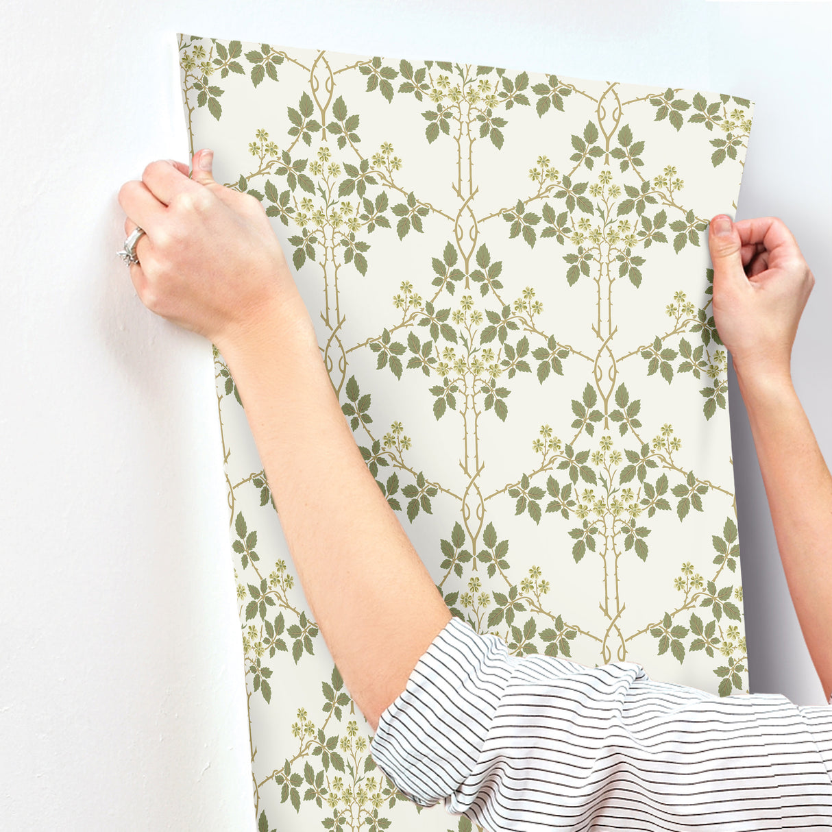 Blackberry Chartreuse by A-Street Prints Vine Trellis Wallpaper – Brewster 4171-82053