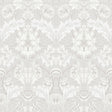 Myrtle Dove Floral Ogee Wallpaper pattern in whites and soft greys