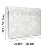 Myrtle Dove by A-Street Prints Floral Ogee Wallpaper – Brewster Home Fashions 4171-82056