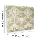 Myrtle Mauve by A-Street Prints Floral Ogee Wallpaper – Brewster Home Fashions 4171-82057