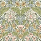 Myrtle Green Floral Ogee Wallpaper by A-Street Prints