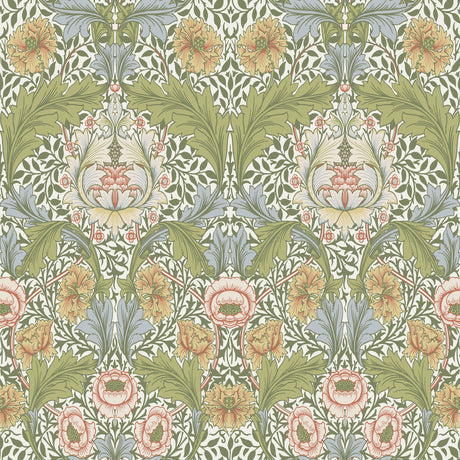 Myrtle Green Floral Ogee Wallpaper by A-Street Prints