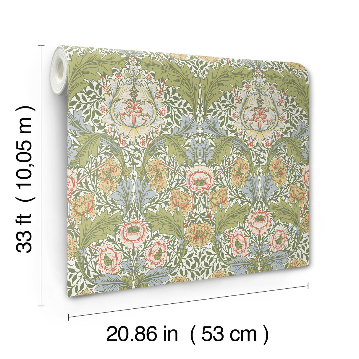Myrtle Green by A-Street Prints Floral Ogee Wallpaper – Brewster Home Fashions 4171-82058