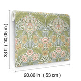 Myrtle Green by A-Street Prints Floral Ogee Wallpaper – Brewster Home Fashions 4171-82058