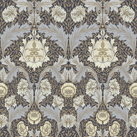 Myrtle Blue Floral Ogee Wallpaper by A-Street Prints