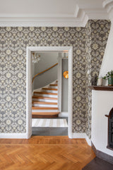 Myrtle Blue Floral Ogee by A-Street Prints Wallpaper – Brewster Home Fashions 4171-82061