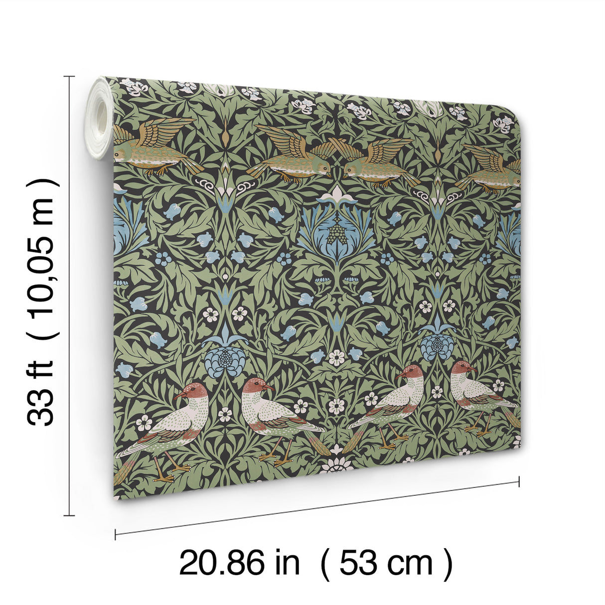 Bird Multicolor by A-Street Prints Floral Thicket Wallpaper – Brewster Home Fashions 4171-82062