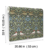 Bird Multicolor by A-Street Prints Floral Thicket Wallpaper – Brewster Home Fashions 4171-82062