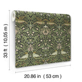 Bird Green Floral Thicket by A-Street Prints Non Woven Wallpaper – Brewster Home Fashions 4171-82063