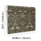 Bird Brown by A-Street Prints Floral Thicket Wallpaper – Brewster Home Fashions 4171-82064
