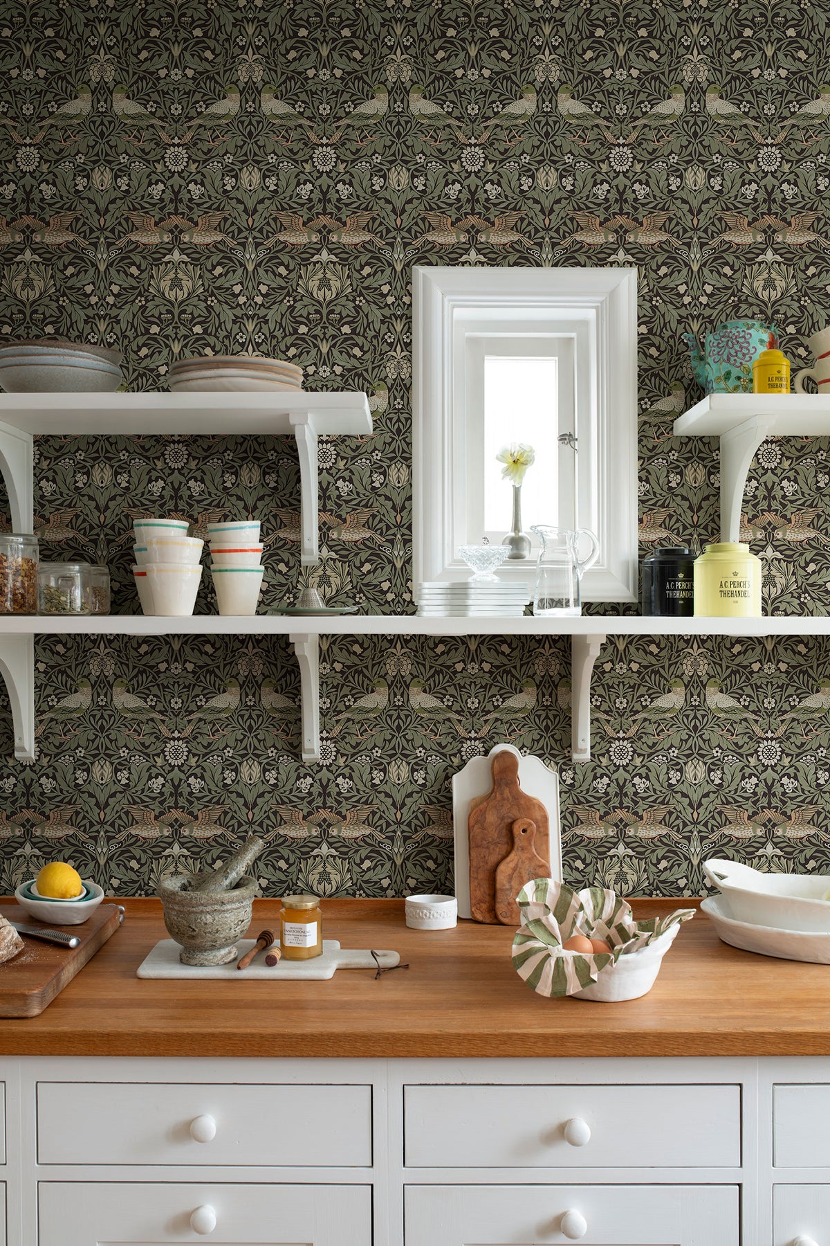 Bird Brown by A-Street Prints Floral Thicket Wallpaper – Brewster Home Fashions 4171-82064