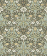 Spring Thicket Green Tulip Damask Wallpaper by A-Street Prints