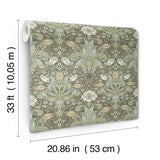 Spring Thicket Green by A-Street Prints Tulip Damask Wallpaper – Brewster Home Fashions 4171-82067
