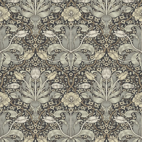A-Street Prints Spring Thicket Blue Tulip Damask Wallpaper