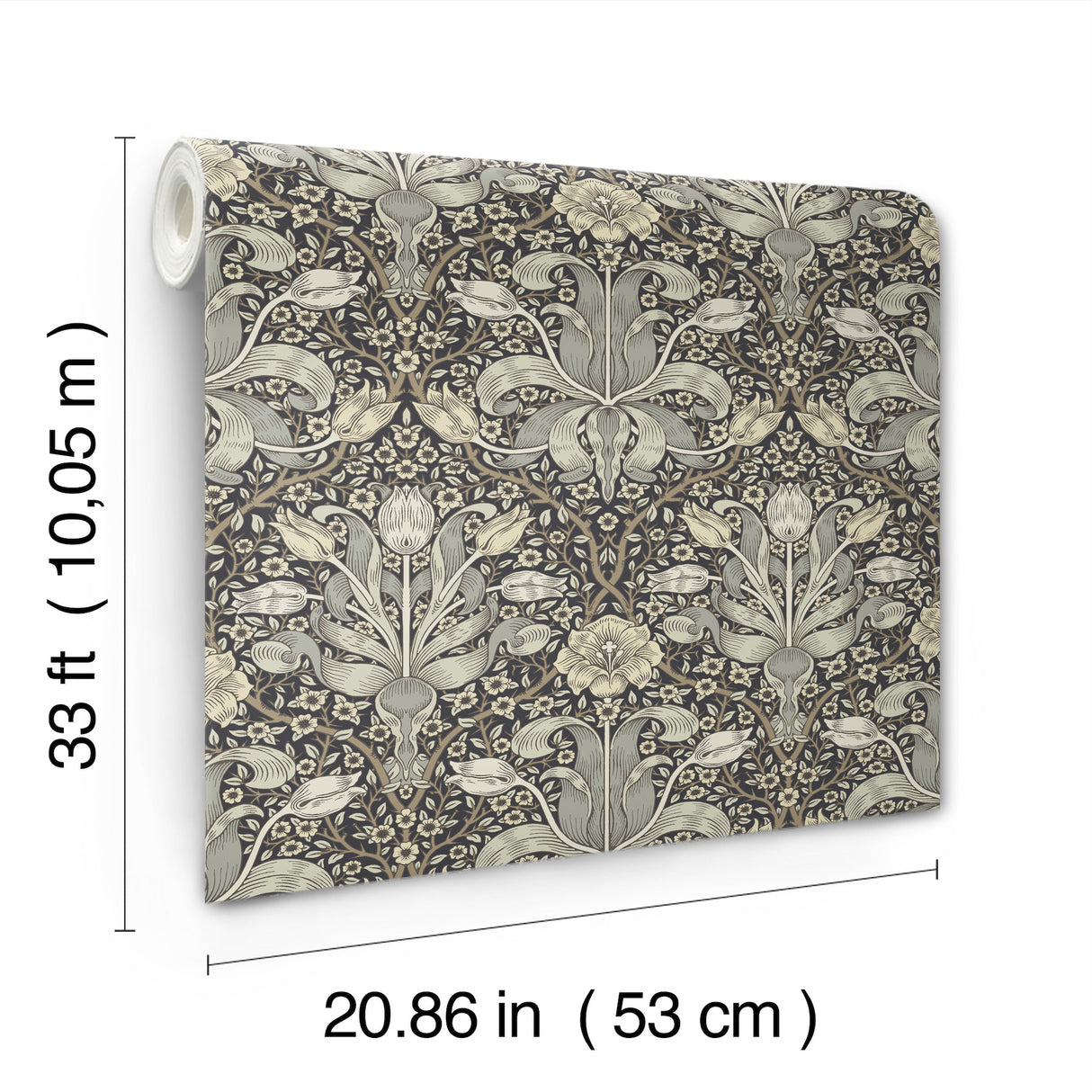 Spring Thicket Blue by A-Street Prints Tulip Damask Wallpaper – Brewster Home Fashions 4171-82068