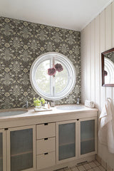Spring Thicket Blue by A-Street Prints Tulip Damask Wallpaper – Brewster Home Fashions 4171-82068