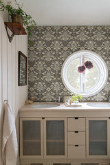 Spring Thicket Blue by A-Street Prints Tulip Damask Wallpaper – Brewster Home Fashions 4171-82068