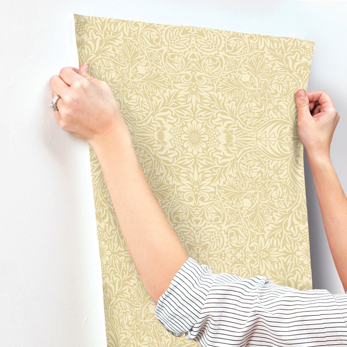 Ceiling Yellow Intricate Floral by A-Street Prints Wallpaper – Brewster Home Fashions 4171-82070